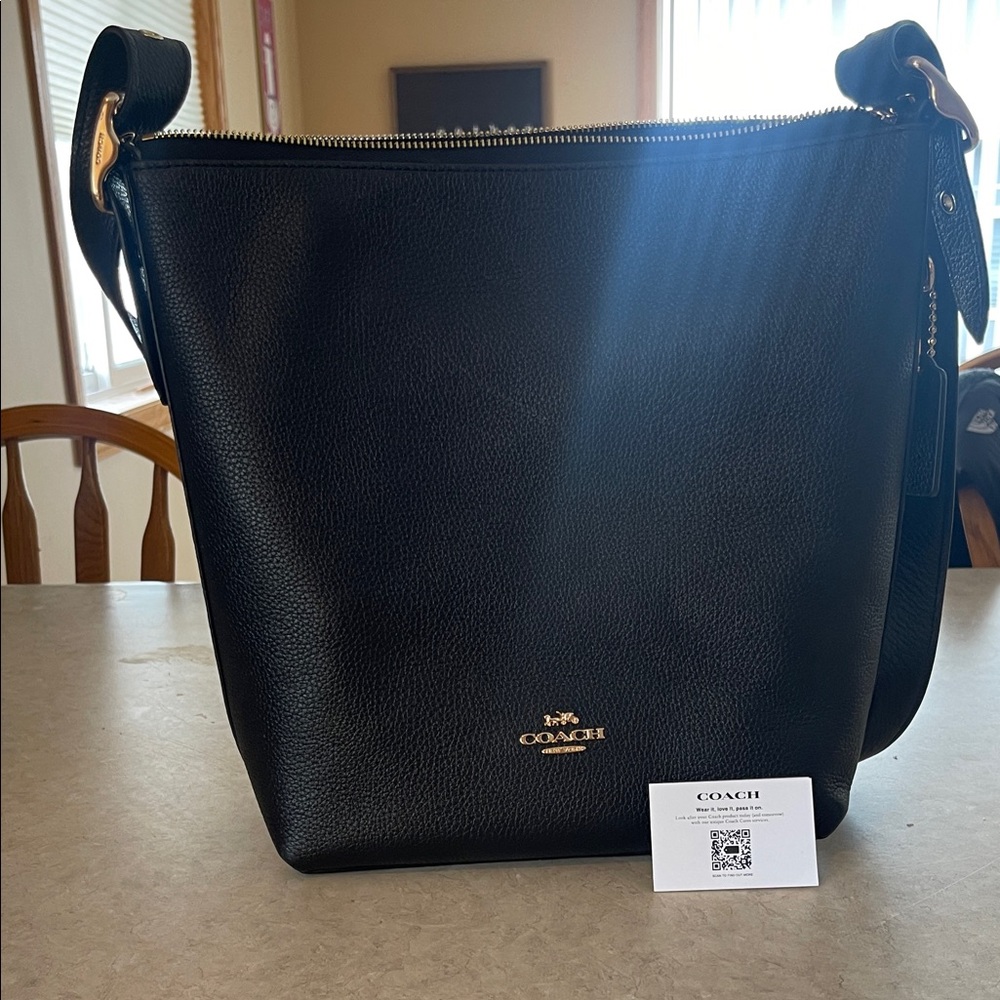 Coach Black Pebbled Leather Crossbody Bag